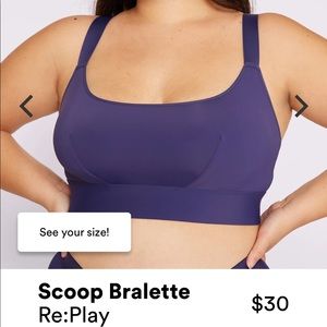 Parade scoop bralette in starry sky. Size 1+.